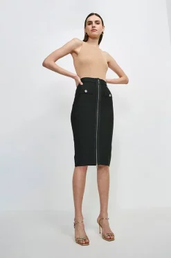 Buy 🥰 Karen Millen Military Bandage Knitted Pencil Midi 👗 Skirt 🎉