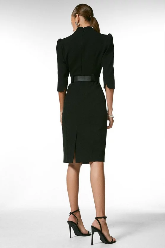 Best deal โค๏ธ Karen Millen Petite Forever Belted Midi Pencil ๐ Dress โค๏ธ - Image 3