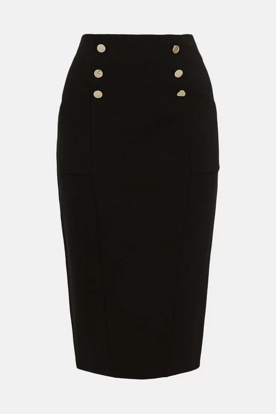 Wholesale ๐งจ Karen Millen Button Pocket Ponte Midi ๐ Skirt ๐ - Image 4