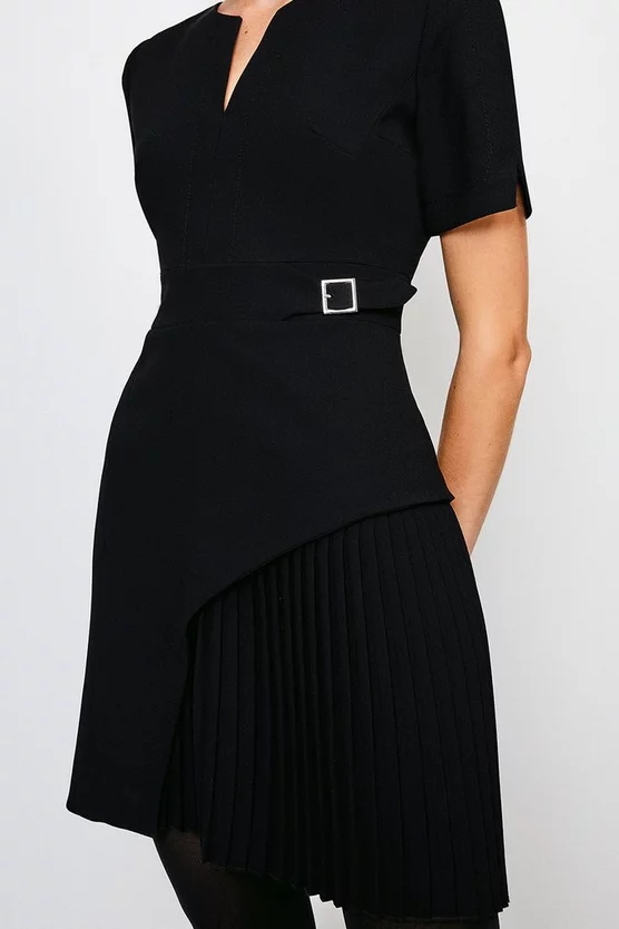 Best Pirce π― Karen Millen Tailored Military Pleat Short Sleeve Mini π Dress β€οΈ - Image 2