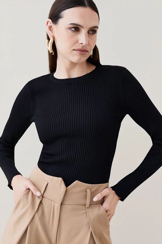 Budget π Karen Millen Rib Crew Neck Knit Jumper βοΈ
