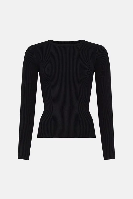 Budget π Karen Millen Rib Crew Neck Knit Jumper βοΈ - Image 4