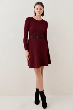 Flash Sale 👍 Karen Millen Crew Neck Knitted Skater Mini 👗 Dress 🛒