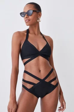 Promo 🔥 Karen Millen Bandage Strappy 👙 Bikini Bottoms 🥰