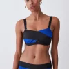 Brand new 🔔 Karen Millen Bandage Colour Block Bandeau 👙 Bikini Top - cobalt 🔔