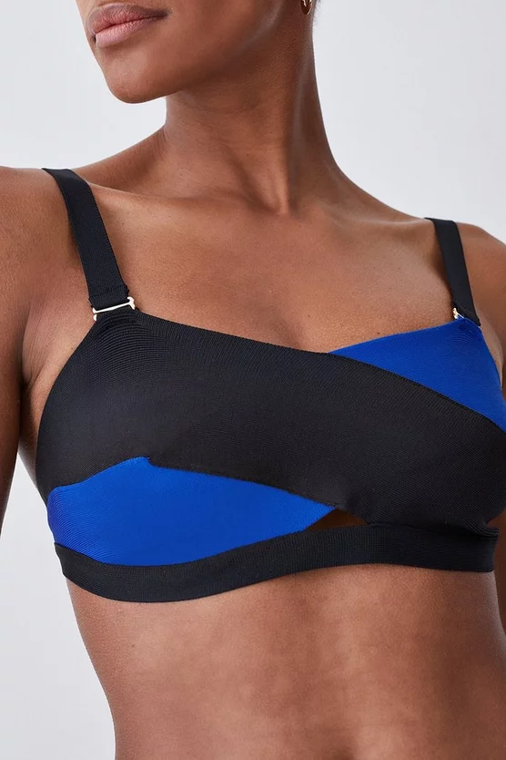 Brand new π Karen Millen Bandage Colour Block Bandeau π Bikini Top - cobalt π - Image 2