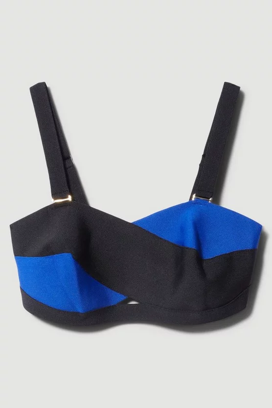 Brand new π Karen Millen Bandage Colour Block Bandeau π Bikini Top - cobalt π - Image 4
