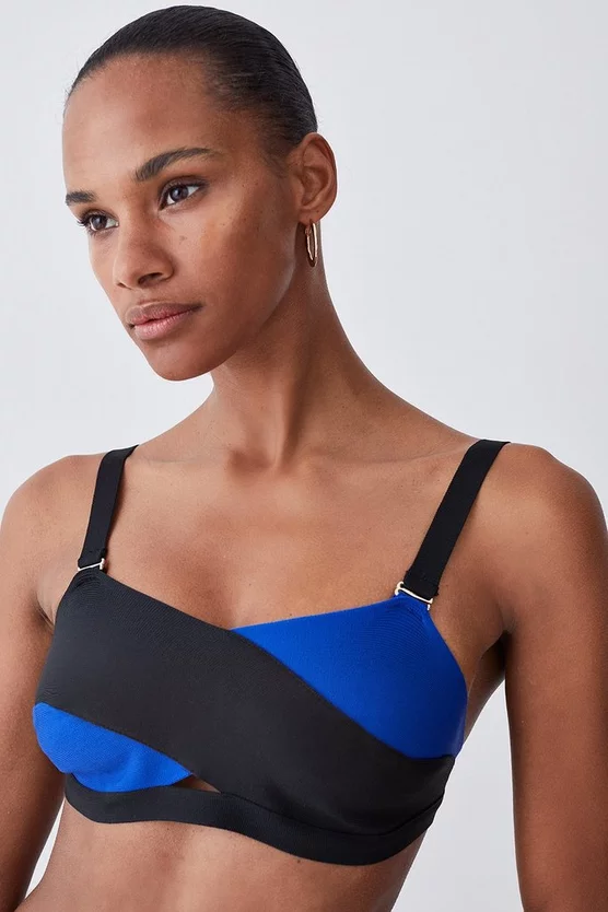 Brand new π Karen Millen Bandage Colour Block Bandeau π Bikini Top - cobalt π - Image 5