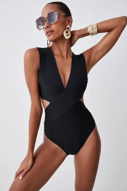Top 10 π€© Karen Millen Bandage Textured V Neck π©± Swimsuit π₯°