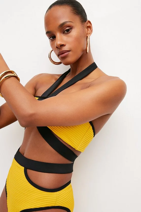 Flash Sale π― Karen Millen Ripple Colour Block Double Strap π Bikini Top π - Image 2