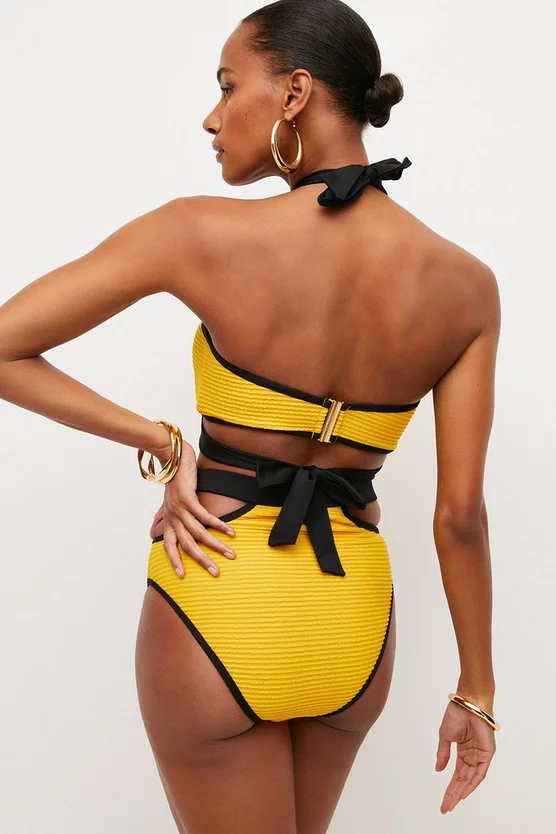 Flash Sale π― Karen Millen Ripple Colour Block Double Strap π Bikini Top π - Image 3