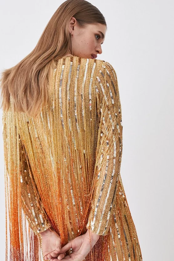 Best deal π Karen Millen Beaded Fringed Woven Mini π Dress π€© - Image 6