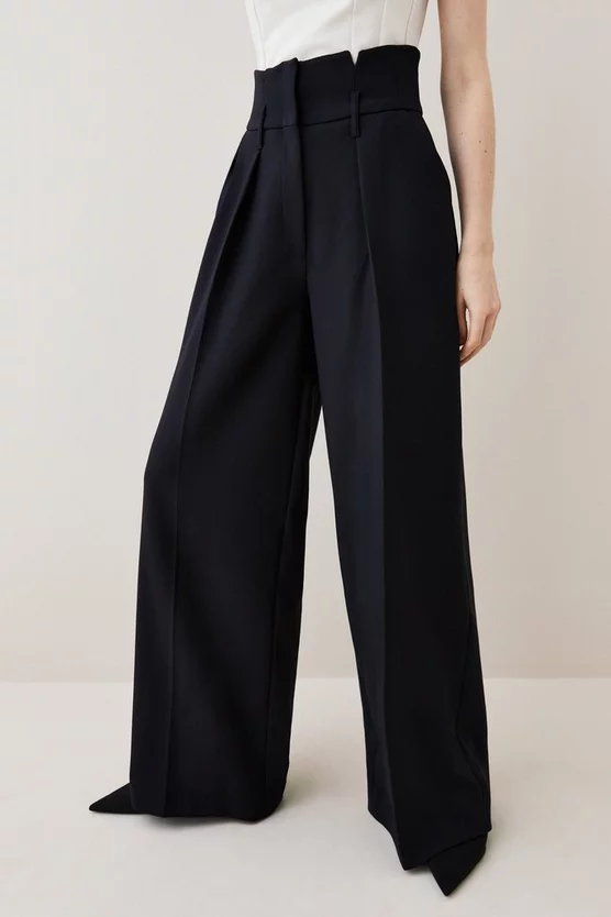 Promo βοΈ Karen Millen Compact Stretch High Waist Wide Leg Trouser π - Image 2