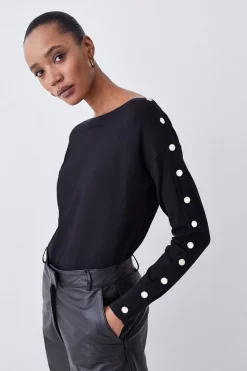 Best Pirce 🎉 Karen Millen Viscose Blend Knit Slouchy Trim Detail Jumper ❤️