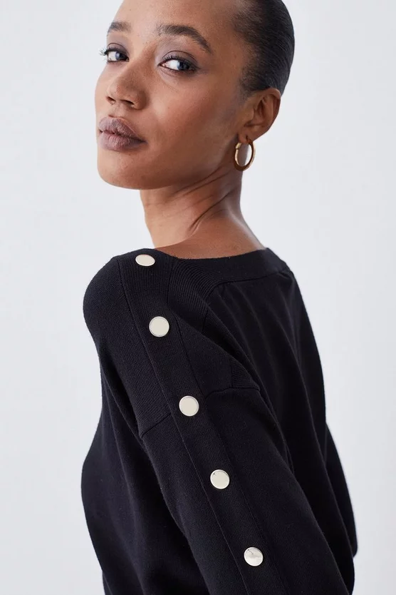 Best Pirce π Karen Millen Viscose Blend Knit Slouchy Trim Detail Jumper β€οΈ - Image 2