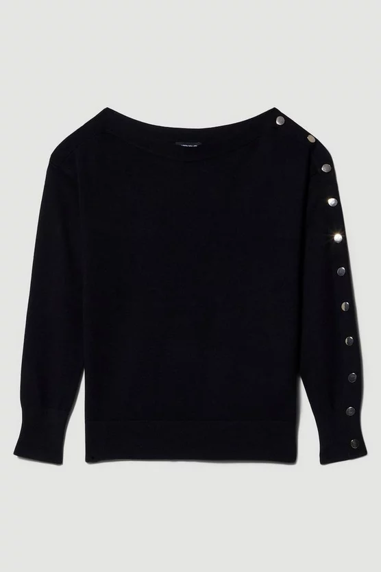 Best Pirce π Karen Millen Viscose Blend Knit Slouchy Trim Detail Jumper β€οΈ - Image 4