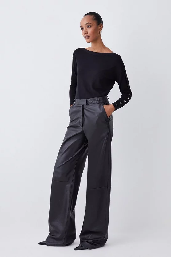 Best Pirce π Karen Millen Viscose Blend Knit Slouchy Trim Detail Jumper β€οΈ - Image 5