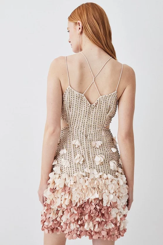 Budget 𧨠Karen Millen Crystal Applique Deep V Woven Mini π Dress π - Image 3