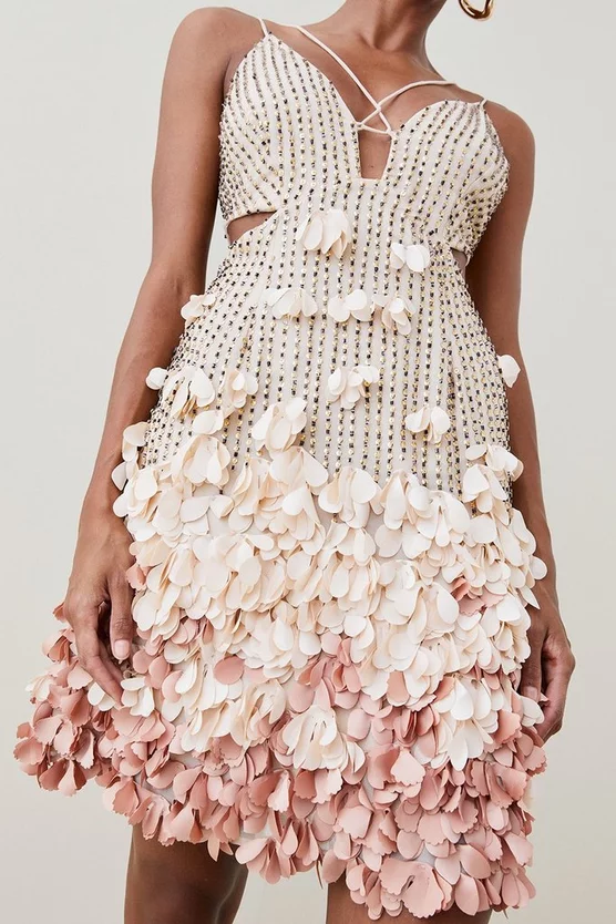 Budget 𧨠Karen Millen Crystal Applique Deep V Woven Mini π Dress π - Image 5