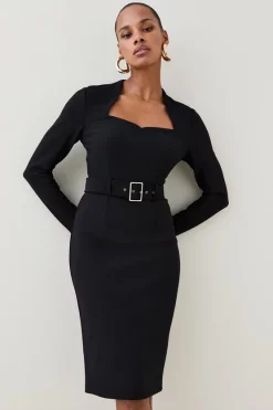 Flash Sale π₯ Karen Millen Scuba Crepe Belted Midi Pencil π Dress π