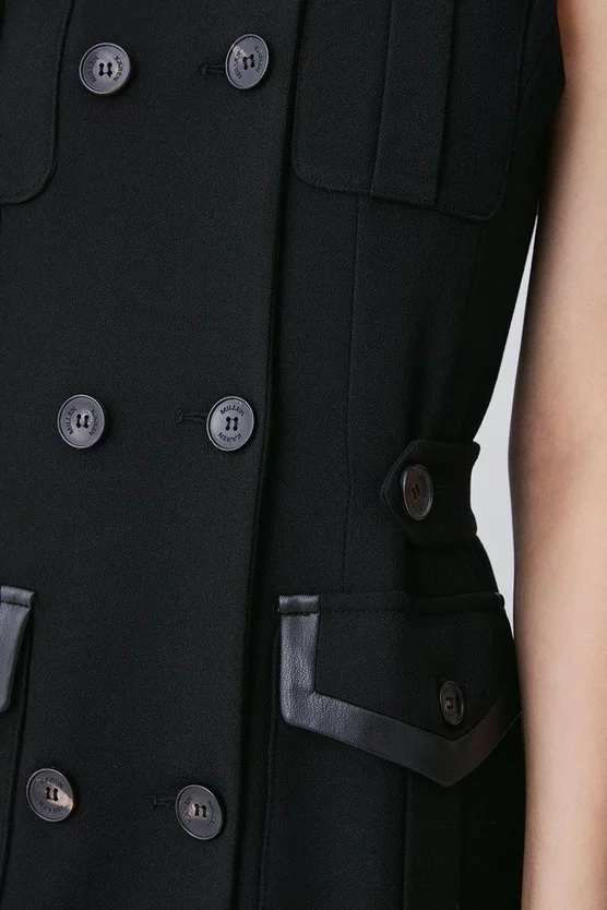 Brand new π― Karen Millen Structure Crepe Pocket Sleeveless Jacket - black π - Image 5