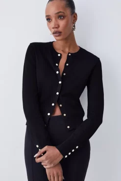 Brand new 🥰 Karen Millen Viscose Blend Knitted Crew Neck Cardigan 💯
