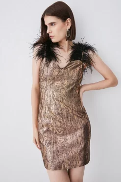 Best reviews of β€οΈ Karen Millen Feather Strap Jacquard Mini π Dress π