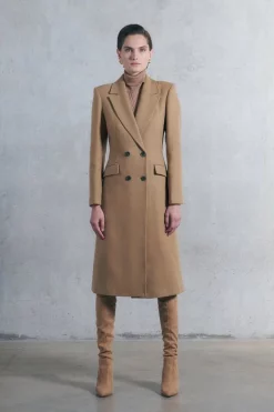Wholesale ❤️ Karen Millen Italian Virgin Wool Fitted 🧥 Coat - camel 👏