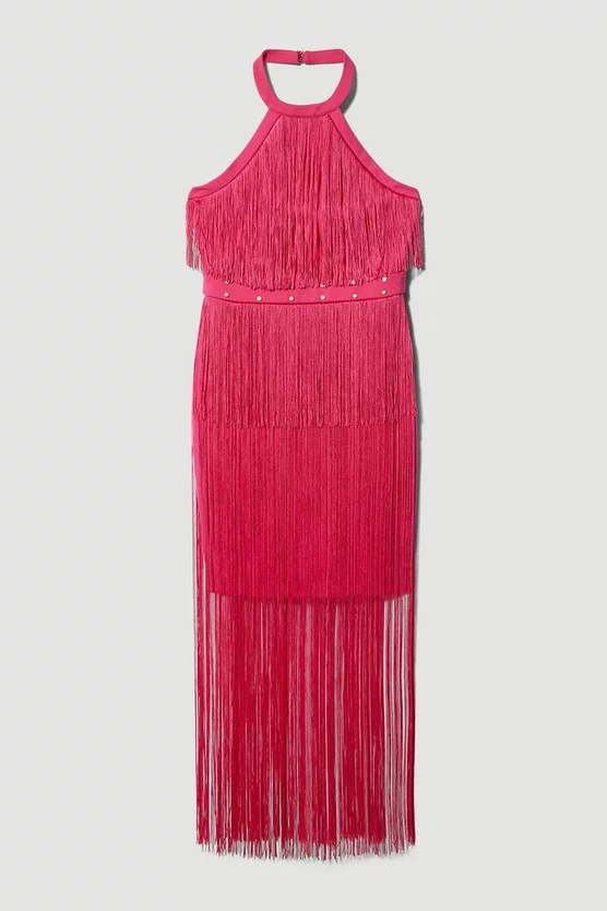 Best reviews of β Karen Millen Fringed Ponte Detail Halter Neck Mini π Dress π - Image 4