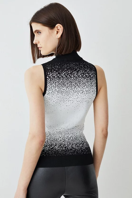 Buy π Karen Millen Hotfix Sequin Knit High Neck Jumper - mono β - Image 3