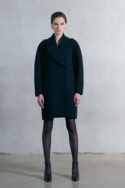 Discount π€© Karen Millen Italian Virgin Wool Rounded Double Breasted π§₯ Coat β€οΈ