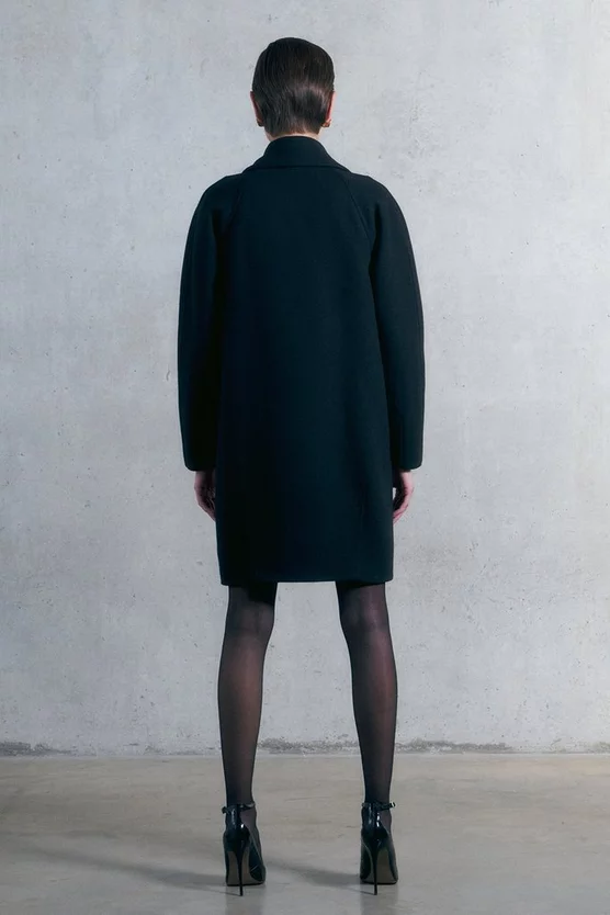 Discount π€© Karen Millen Italian Virgin Wool Rounded Double Breasted π§₯ Coat β€οΈ - Image 3