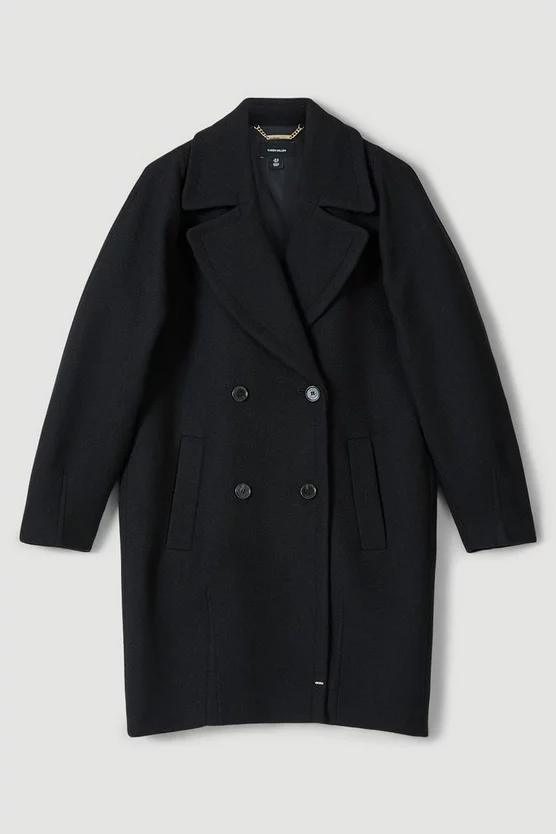 Discount π€© Karen Millen Italian Virgin Wool Rounded Double Breasted π§₯ Coat β€οΈ - Image 4