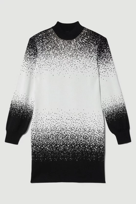 Discount β Karen Millen Plus Size Hotfix Sequin Knit Mini π Dress - mono π - Image 4