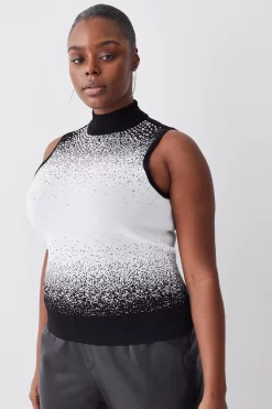 Best reviews of 👍 Karen Millen Plus Size Hotfix Sequin Knit High Neck Jumper - mono ⌛