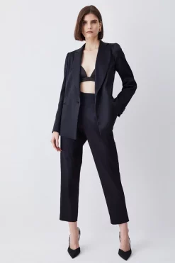 Best Sale ⭐ Karen Millen Italian Structured Satin High Waisted Trouser 😀