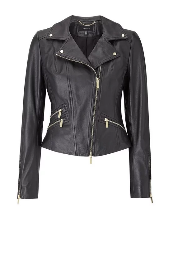 Best reviews of ❤️ Karen Millen Tall Leather Signature Biker Jacket ⭐ - Image 4