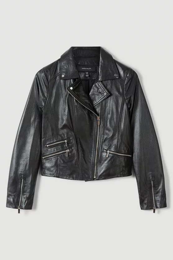 Best reviews of ❤️ Karen Millen Tall Leather Signature Biker Jacket ⭐ - Image 5