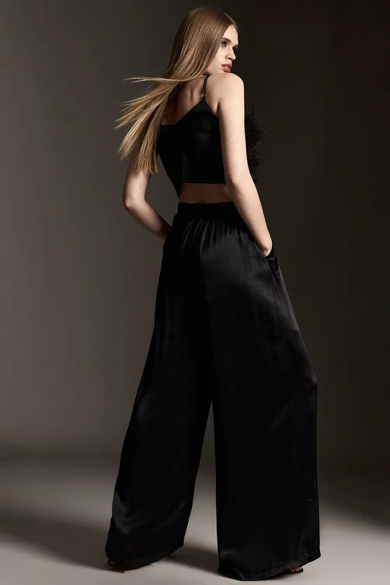 Deals β Karen Millen Viscose Satin Wide Leg Woven Trousers π― - Image 3