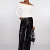 Brand new 😉 Karen Millen Tall Leather Clean Wide Leg Trousers 🔥