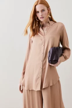 Best reviews of 🥰 Karen Millen Viscose Satin Woven Boyfriend 👕 Shirt 🥰