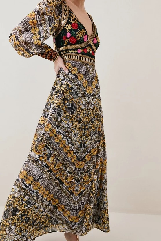 Best deal π Karen Millen Petite Baroque Embroidered & Bead Midi π Dress - multi β - Image 2