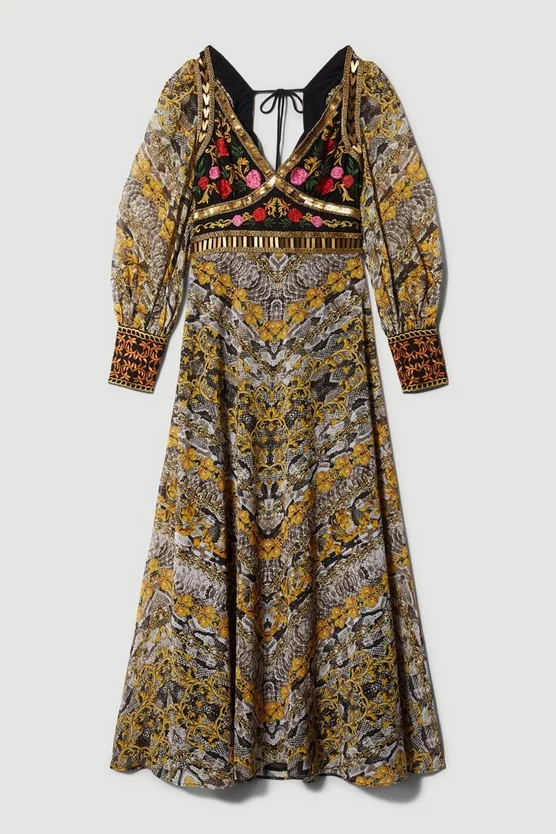 Best deal π Karen Millen Petite Baroque Embroidered & Bead Midi π Dress - multi β - Image 4