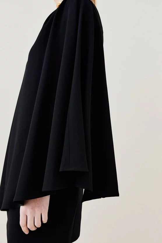 Best Sale ๐ฏ Karen Millen Compact Viscose One Shoulder Cape Mini ๐ Dress โ - Image 3