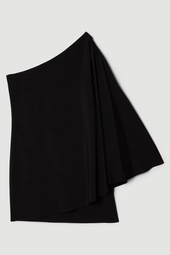 Best Sale ๐ฏ Karen Millen Compact Viscose One Shoulder Cape Mini ๐ Dress โ - Image 4