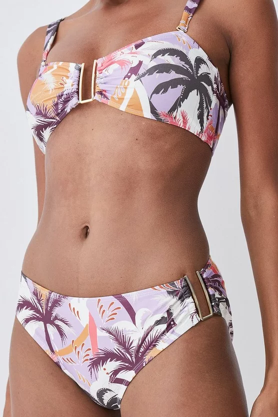 Cheap ๐ Karen Millen Palm Print Gold Trim ๐ Bikini Bottoms - multi โ๏ธ - Image 5