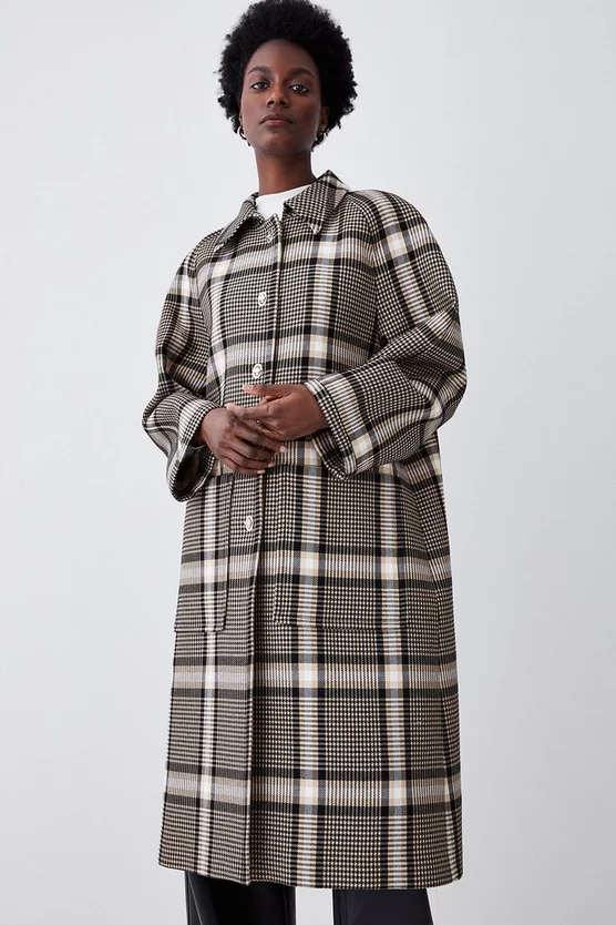 Best Pirce π Karen Millen Italian Check Balmacaan π§₯ Coat - multi π₯° - Image 2