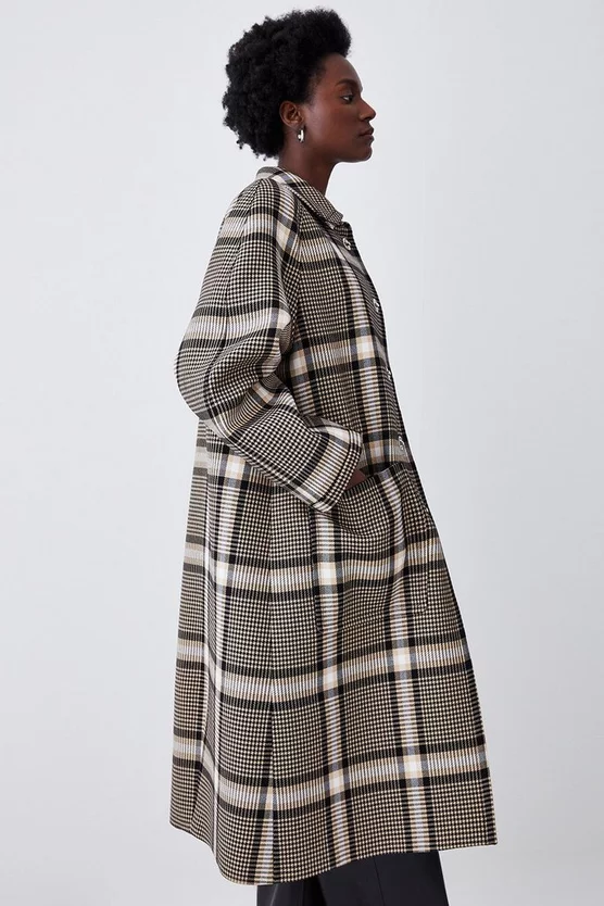 Best Pirce π Karen Millen Italian Check Balmacaan π§₯ Coat - multi π₯° - Image 3