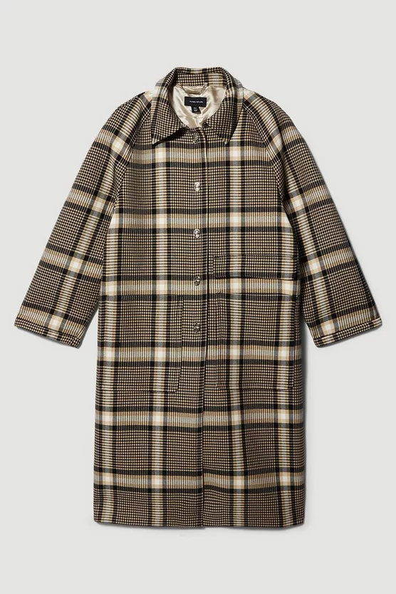 Best Pirce π Karen Millen Italian Check Balmacaan π§₯ Coat - multi π₯° - Image 4