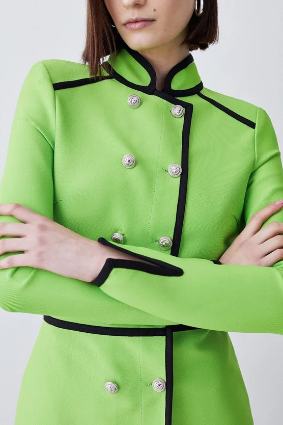 Budget π Karen Millen Bandage Military Style Top - green π - Image 2